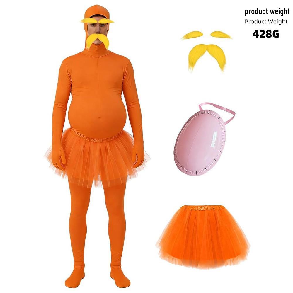 Zentai Suit with Fluorescent Moustache & Eyebrows - Solid Color Performance Bodysuit