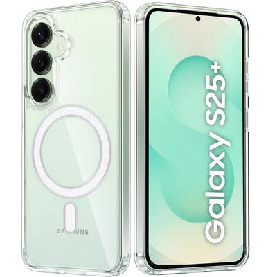 Case for Samsung Galaxy S25+ Plus, Fusion Hybrid, for MagSafe, Transparent + 9H Glass for the Screen