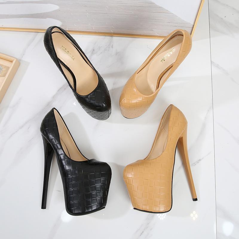 Pantofi cu toc înalt Fashion Fetish Extremi Platformă 19cm Dungi Satinate Sexy Femei Bărbați Dans la bară Pantofi de poză Mărime Mare 50 Aur Toc subțire de fier