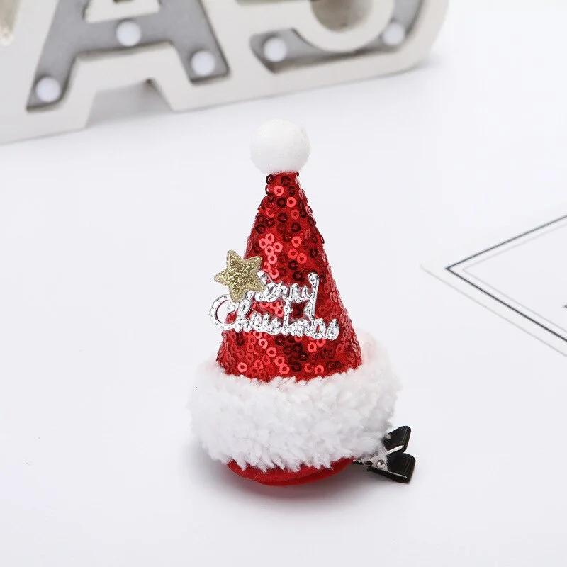 1Pc Christmas Adult Children Hair Clip Santa Claus Antler Hairpin Clip Christmas Hat Gift Cute Hair Clip Accessories