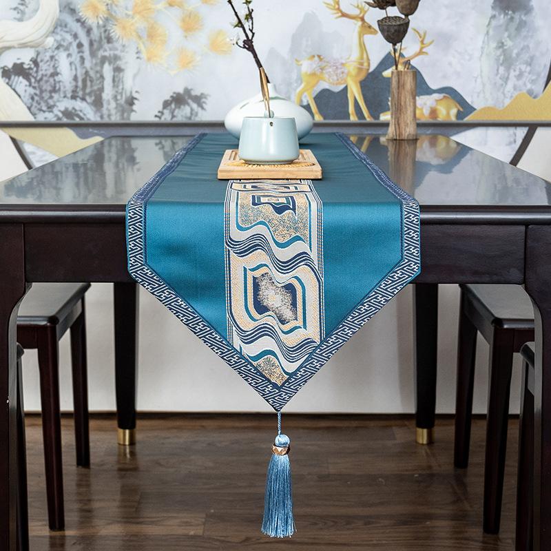 New Chinese-style Tablecloth Vintage Table Runner Tassel Decoration Luxury Home Table Cloth TV Cabinet Doilies Table Decoration