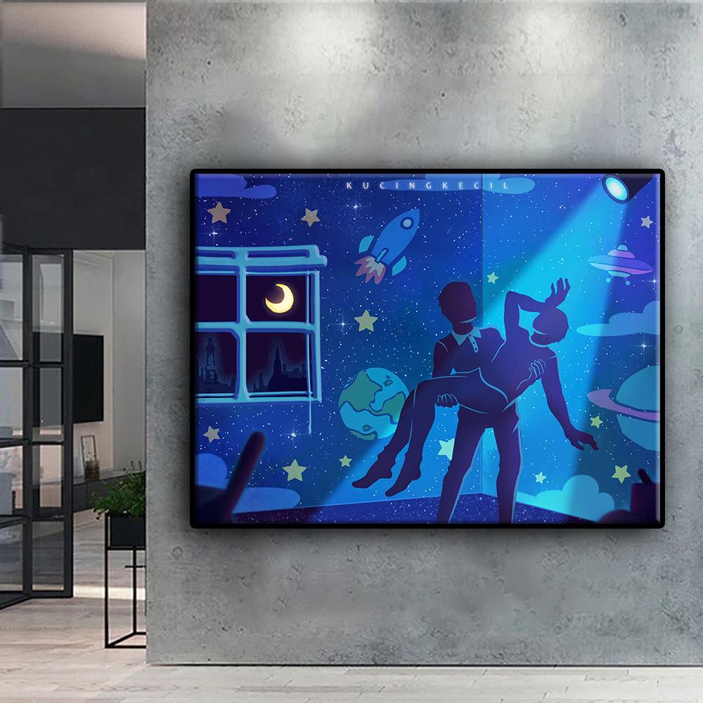 5D Diy Diamond Painting Artistic Moon and Starry Sky Cross Stitch Full Diamond Embroidery Mosaic