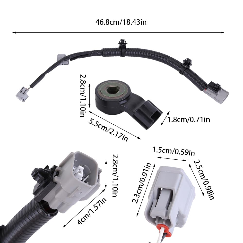 2Pcs Knock Detonation Sensors with Harness Wire Compatible for 4Runner Tundra Tacoma FJ Cruiser Knock Sensor and Harness Kit Replaces 822190C010