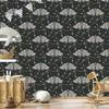Rainbows and Butterflies Boho Wallpaper, Turquoise and Brown, for Living Room and Bedroom, 50x1000