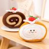 Cartoon Cute Swiss Roll Strawberry Cake Doll Plush Toy Soft Girl Heart Gift Ornament