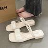 Internet celebrity super fire cool slippers women summer wear 2025 new fashion fairy wind flat beach with skirt sandals