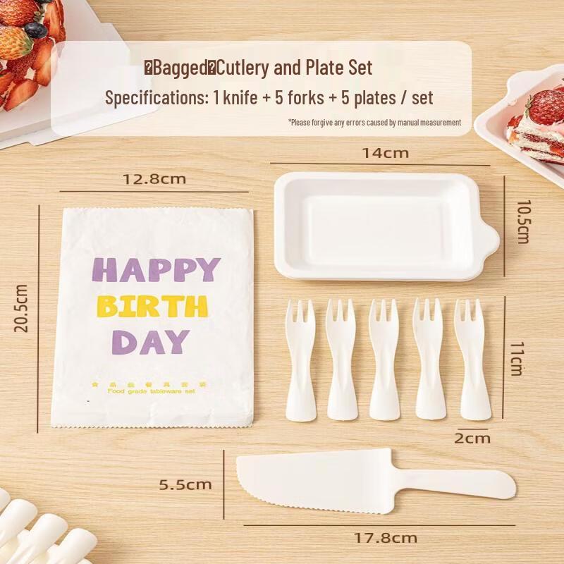 Disposable Corn Starch Cake Tableware Set