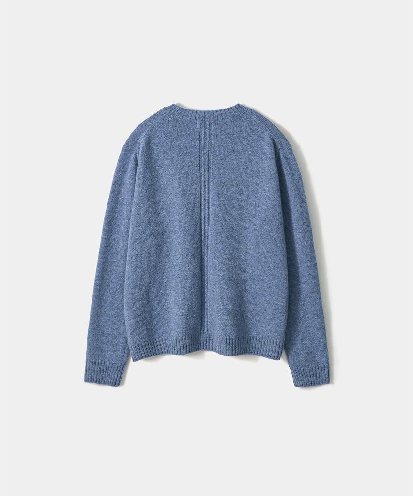 TRIP LE SENS [100% Wool] Pure Light Round Knit_Heather Blue