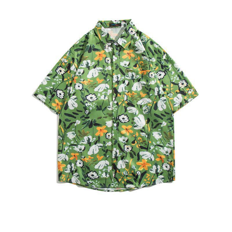 Havajská ležérní květinová košile pánská s krátkým rukávem