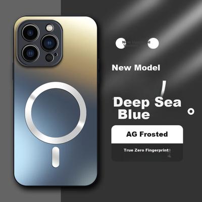 AG MagneticPhone Case for IPhone 13 Pro, Matte Full Coverage Ultra-Thin Shockproof Anti-Fingerprint Simple Design - Deep Sea Blue