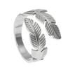 Finger Ring Feather Shape Open Adjustable Fit Women Ring Stainless Steel Texture Freedom Lightness Symbol Stacking Layered Base Ring