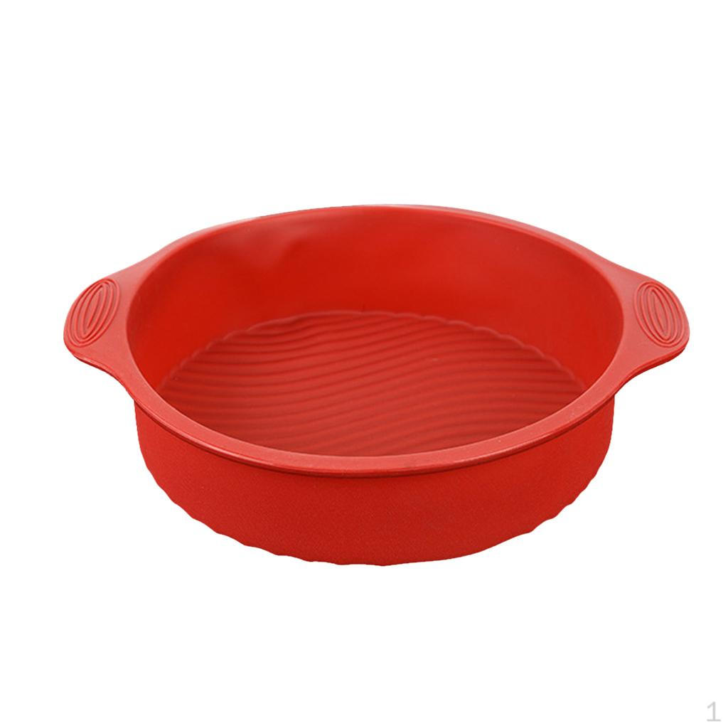 Silicone Bakeware Round Cake Tin Non Stick Red Pan Baking Tray