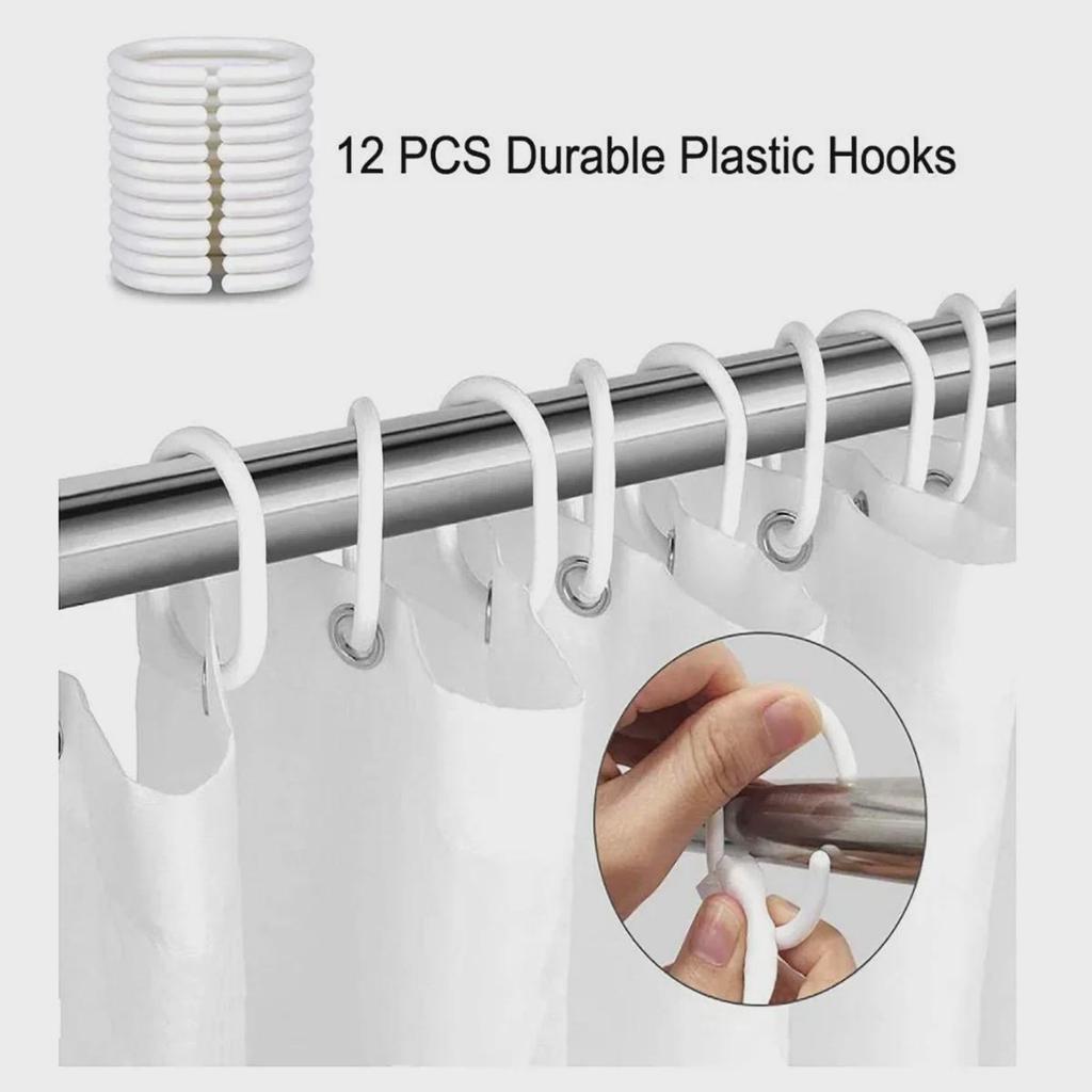 Waterproof Geometric Stripe Shower Curtain - Mildew-Proof Bathroom Partition