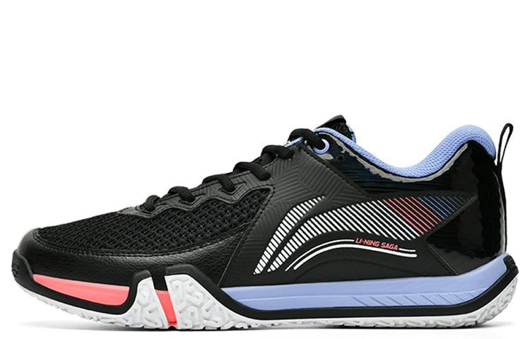 Li Ning Saga 2 Lite Резиновые Дышащие Низкие Бадминтонные Кроссовки Унисекс Черно-Белые AYTT003-1 36