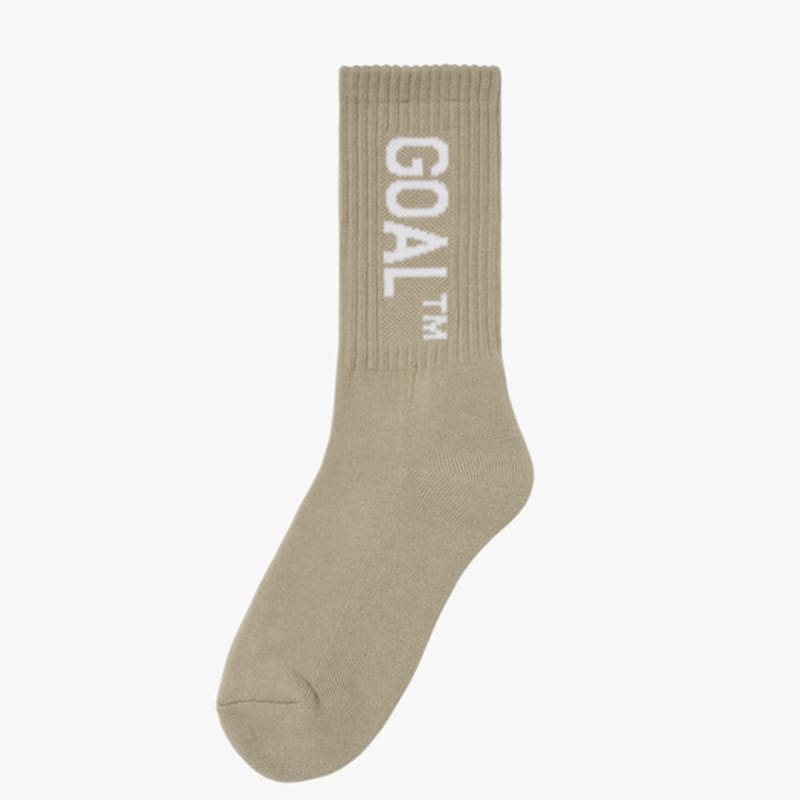 GOALSTUDIO ESSENTIAL GOAL CREW SOCKS-BEIGE