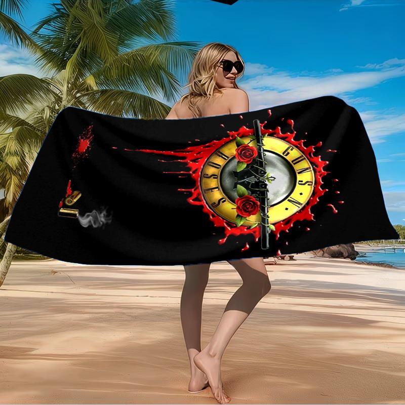 Guns n' Roses band musicale Telo Mare in Microfibra, Leggero e Asciugatura Rapida, per Viaggi Estivi, Ventilatore Piscina Regalo di Compleanno