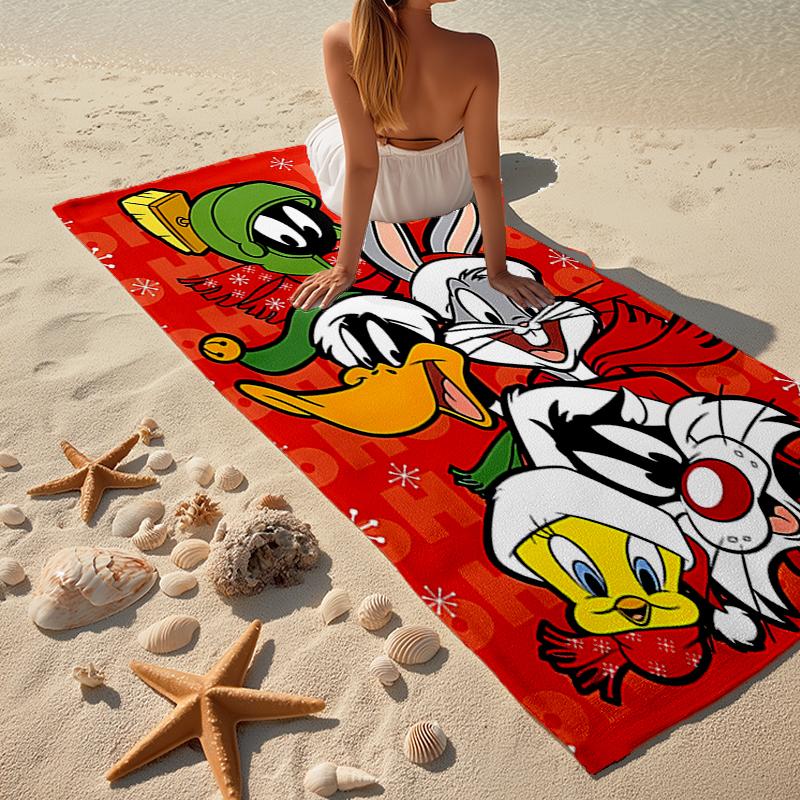 Ultra-Soft Beach Towel with Looney Tunes Theme,Ideal for Pool - Camping, Diving - Perfect Travel Essential, Vibrant Beach Towel.