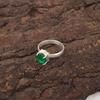 Heart Natural Green Onyx Unique Full Eternity Sisters Gift Ring Sterling Silver RR-43-6