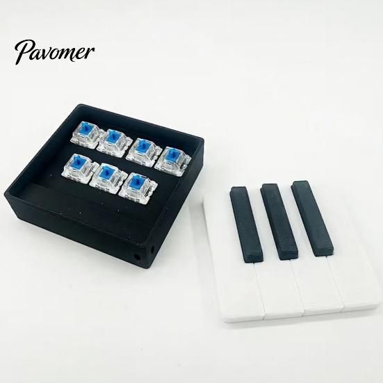 Keyboard Key Stress Toy Piano Clicker Fidget Toy, 3D Printed Desktop Reliever, Relief Cute Musical Figurine for Office Desk Decor, Anxiety Gift