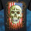 Vtg 80s USA SKULL Liberty Or Death T-Shirt Flag S Biker Skeleton Motorcycle