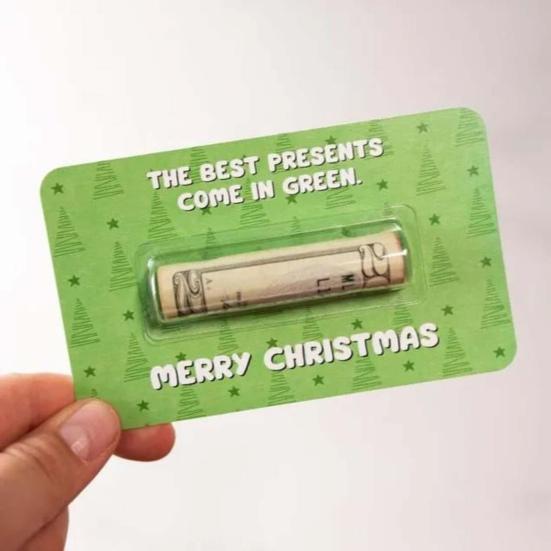 Bruh Money Holder Christmas Tree Hanging Cash Holder Card Decoration Ornament Festival Party Holiday