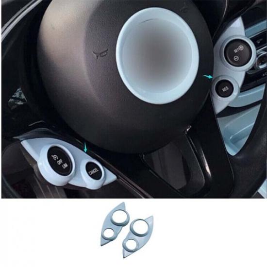 Iight Blue Steering Wheel Button Cover Trim 2015- Fit For Benz Smart Fortwo