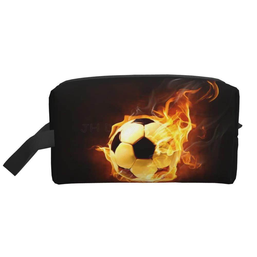 Voetbal Voetbal Bal Kunst Patroon Opbergtassen voor Mannen Vrouwen Draagbare Make-up Cosmetische Tas Grote Capaciteit Reisopbergorganizer
