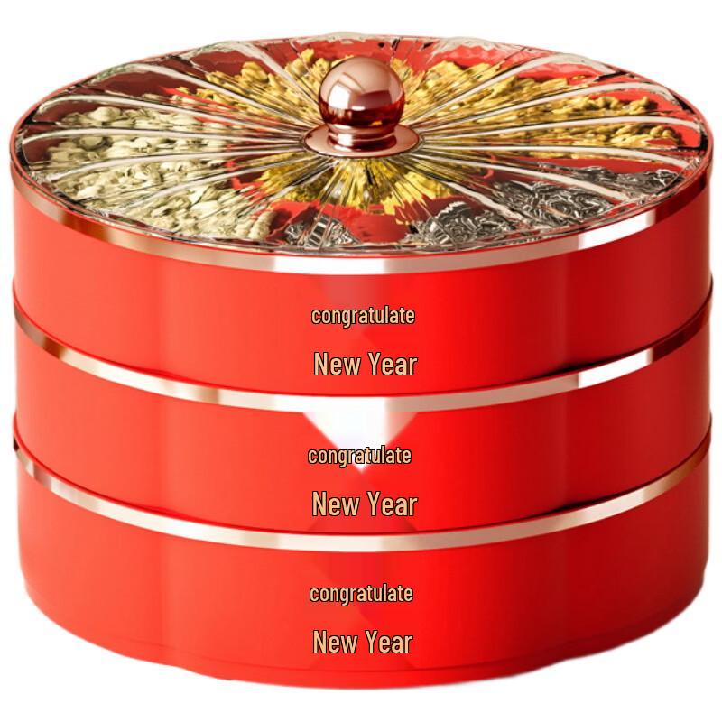 Chang Baosen Forbidden City Red Three-Tier Snack & Candy Tray