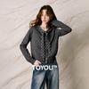 CHUYU Women's Vintage Maple Velvet Knit Cardigan