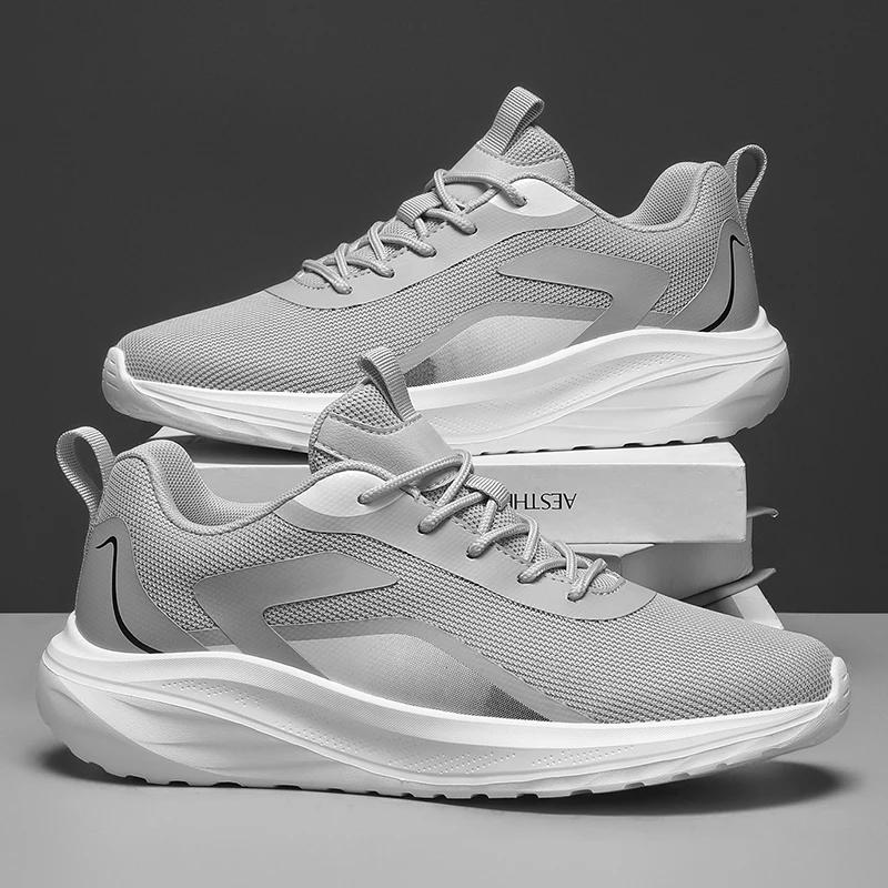 

Хорошие дышащие мужские кроссовки для бега, повседневная спортивная обувь для ходьбы для мужчин, высококачественные мужские кроссовки на платформе, спортивная обувь для мужчин 39 серый