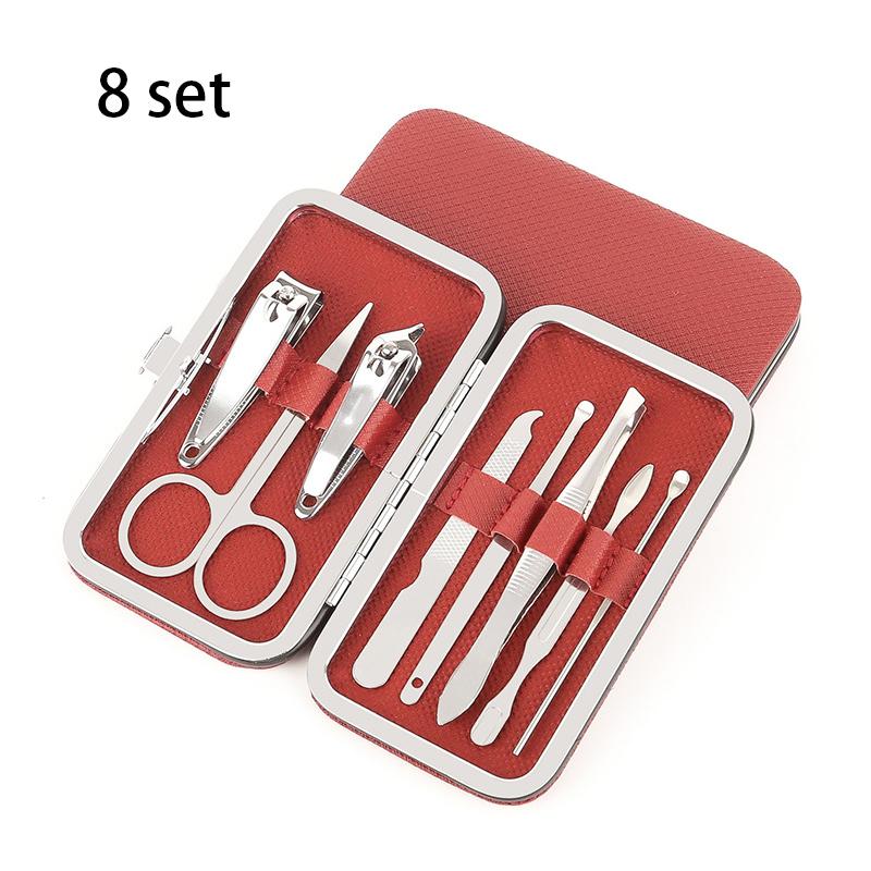 8-18 Pcs Manicure Set Nail Clippers Kit Professional Stainless Steel Nail Care Tools with Leather Travel Case For Man and Women