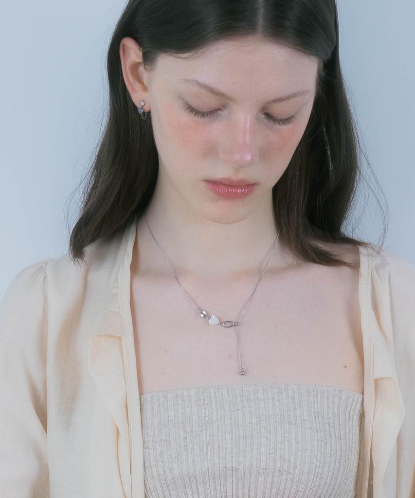 Pearly More Heart Mother-Of-Pearl Slide Ball Necklace_Pm25N001Ss