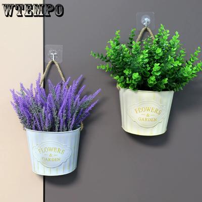Retro Rural Ironwork Flower POTS Flower Vases Garden Hanging Buckets Exterior Wall Decorations Wall-hung Flower Baskets Balcony Hanging Buckets