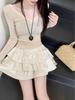 Double-Sided Fleece Ballet-Style Puffy Midi Skirt - High Waist, Slimming A-Line Design, Autumn/Winter for Women