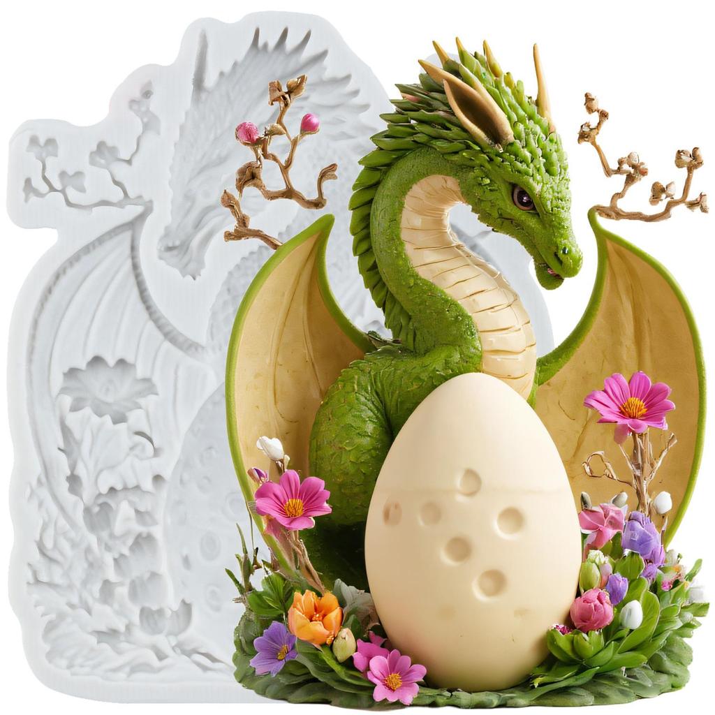 Dragon Silicone Mold Dragon Egg Fondant Molds Cake Decorating Tools Cupcake Topper Candy Resin Clay Chocolate Gumpaste Mold