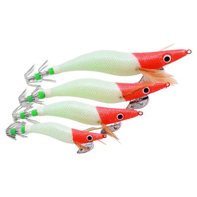 5Pcs/pack Saltwater and Freshwater Angling Shrimp Cuttlefish Jig Hook Squid Jig Fishing Lures Set with Shrimp Designs