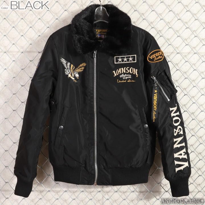 Nylon Jacket Eagle Embroidery Patch Black XXL [Vanson] B-15B NVJK-2404
