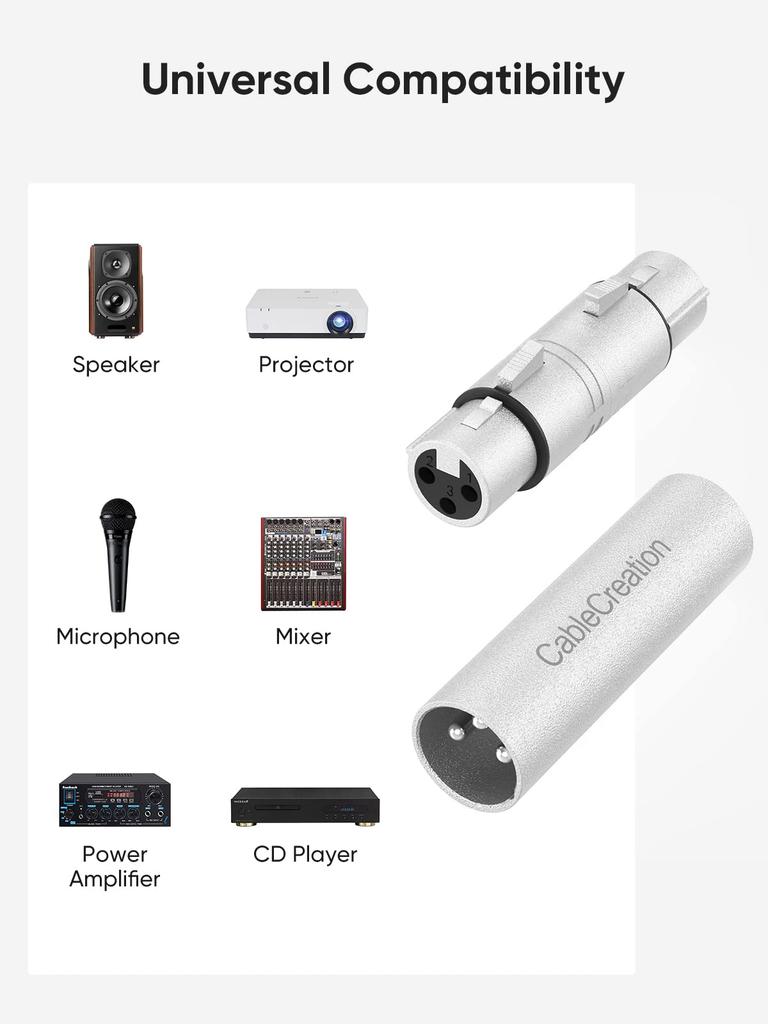 CableCreation XLR Adapter 3-Pin 5pcs CC-XLR5