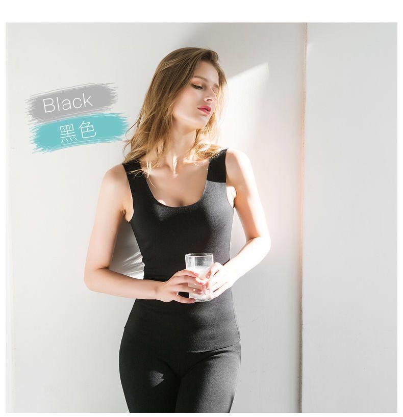 Осенне-зимний немецкий бархатный бесшовный терможилет женский бархатный тонкий облегающий термобелье осенне-зимний базовый топ жилет нижнее белье XL чёрный