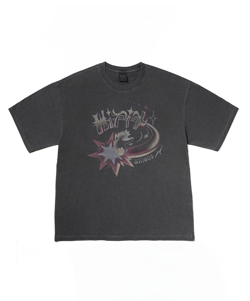 GAKKAI UNIONS Hitit Star Pigment Short Sleeve T-Shirt Charcoal
