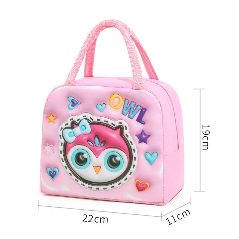 3D Cartoon Insulated Lunch Bento Bag - Thick Aluminum Foil, Ideal for Students & Outdoors