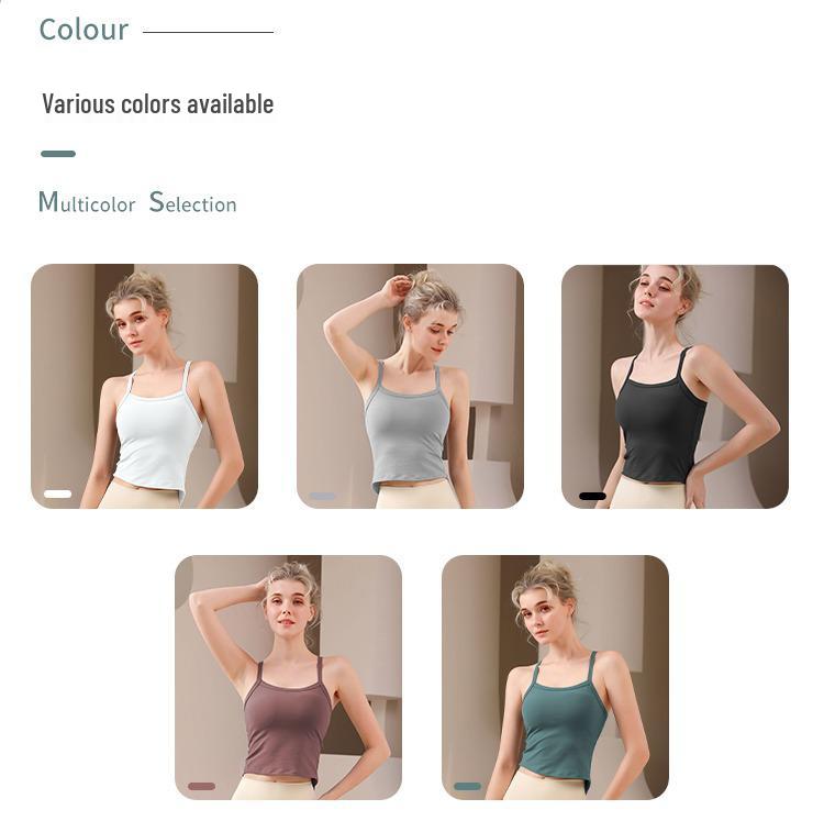 Women's Shockproof Sports Vest & Yoga Camisole with Chest Pads and Beautiful Back Slit