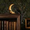 Seasonal Home Ornaments Halloween Raven Moon Door Corner Decor, Spooky Dead?Tree Crow Wall Hanging Gothic Aesthetic Gifts Ornament, Mystical