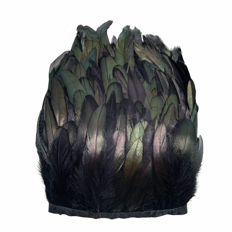 5-10Meter Natural Chicken Rooster Tail Feather Trims Fringe Plume for Needlework Sewing Accessories Decoration 13-18cm