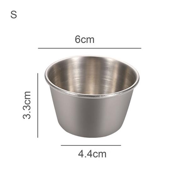 Stainless Steel Sauce Cup Round Dipping Tomato Condiments Bowl Kitchen Accessory