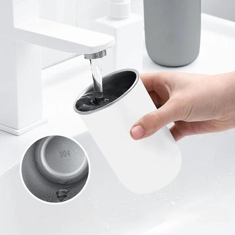 New 304 Stainless Steel Magnetic Mouthwash Cup Tooth Brushing Cup Wall Mounted No Punching Household Water Cup Large Capacity