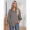 BITCED Women's Fashion Casual POLO Neck  Long Sleeve Blouses & Shirts