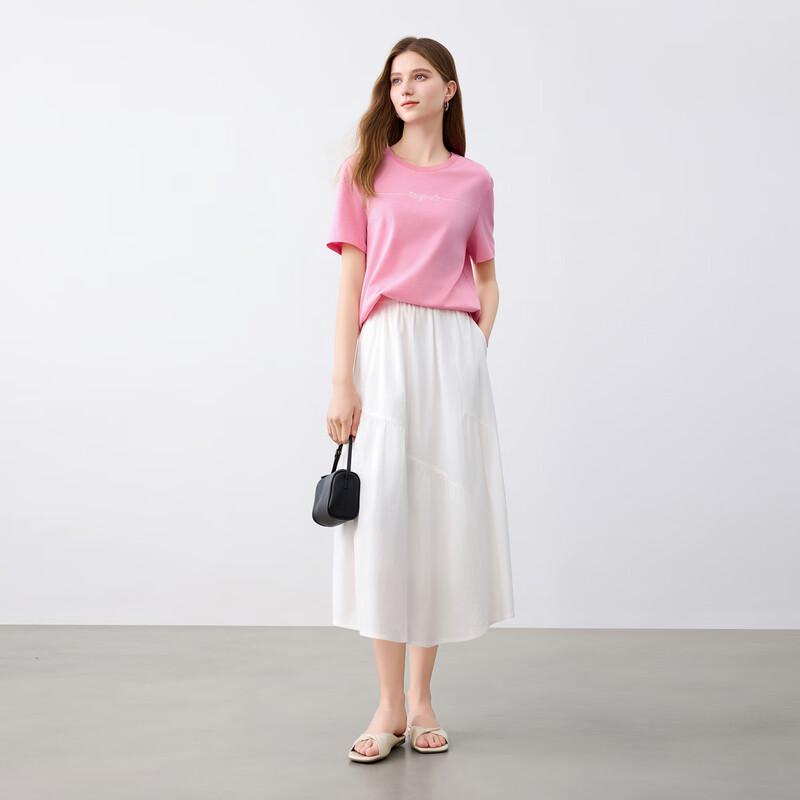 Elva' Island Women's Pleated A-line Mid-length Skirt