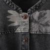 Gilet di Jeans Corto Stampato da Donna Primaverile ed Estivo Giacca Sottile Senza Maniche Larga