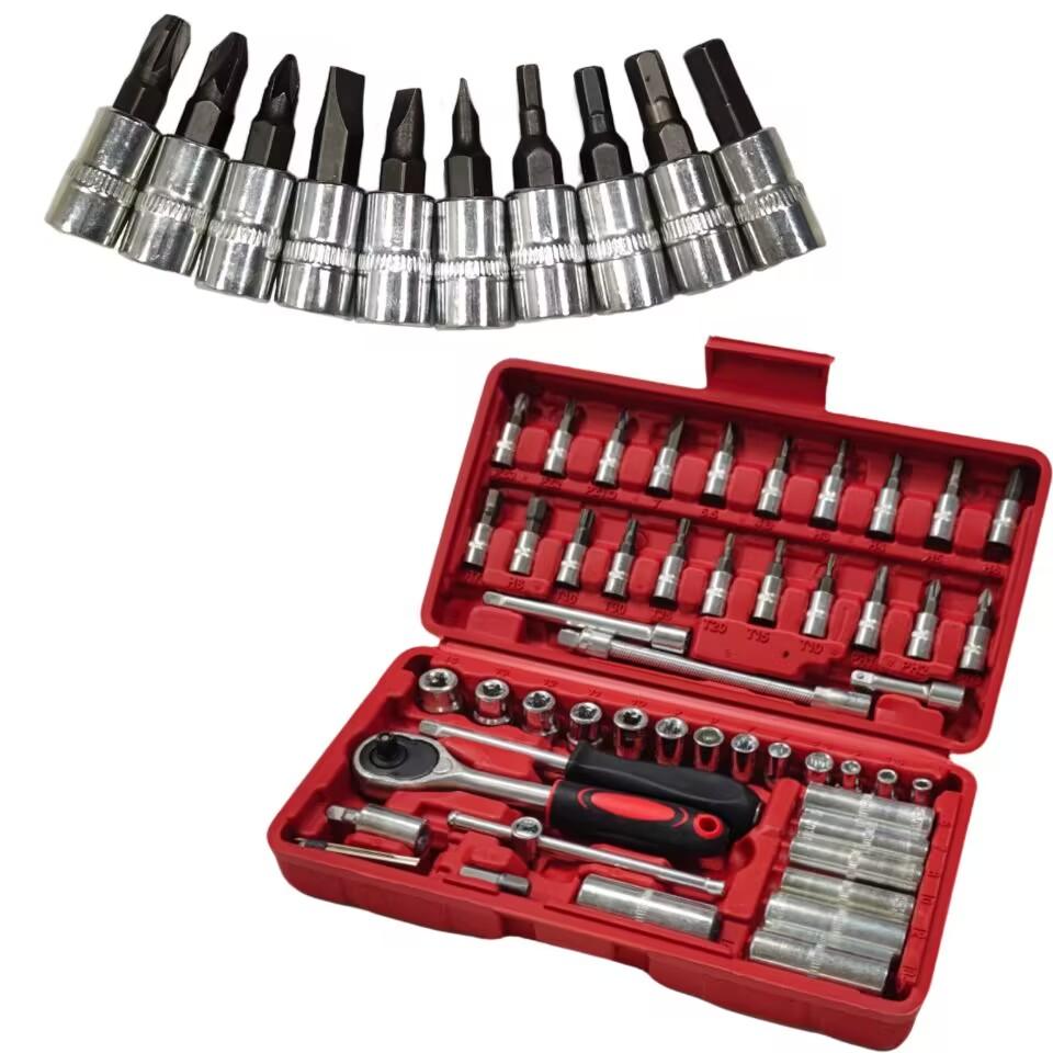 53Pcs Socket Ratchet Wrench Set with Bit Socket Set, Reversible Ratchet, Mechanics Tool Set for Automotive Repair
